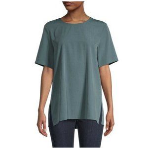 Eileen Fisher  Boxy Short-Sleeve Top Green M Medium NWT $178